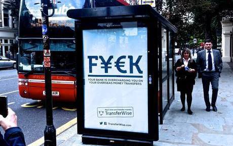 TransferWise advert at bus stop