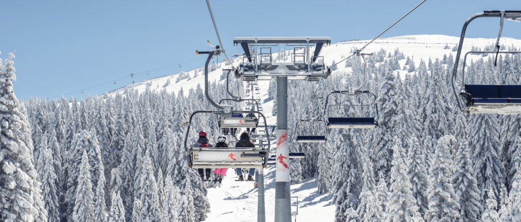 Chair lift at ski resort