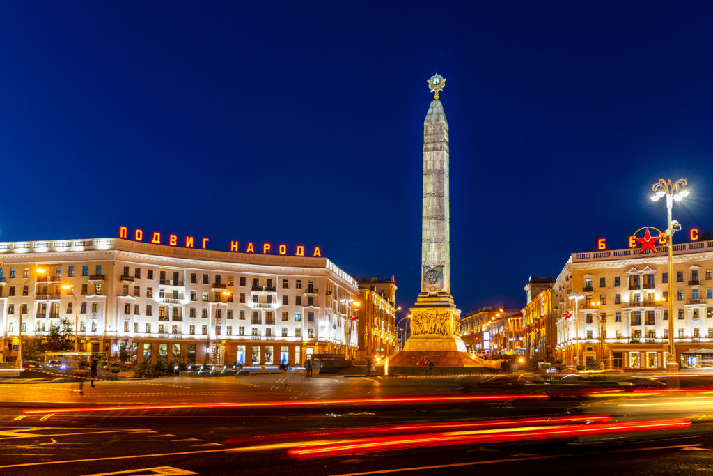 Victory Square, Minsk at night